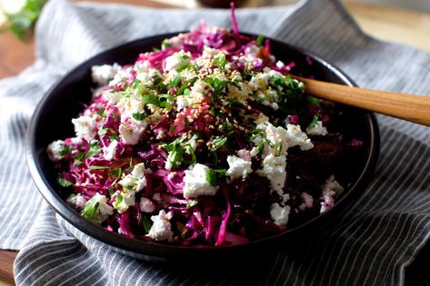 date, feta and red cabbage salad – smitten kitchen Food Shoot, Red Cabbage Salad, Bread Pudding With Apples, Green Bean Salads, Cauliflower Salad, Winter Salad, Smitten Kitchen, Feta Salad, Cabbage Salad