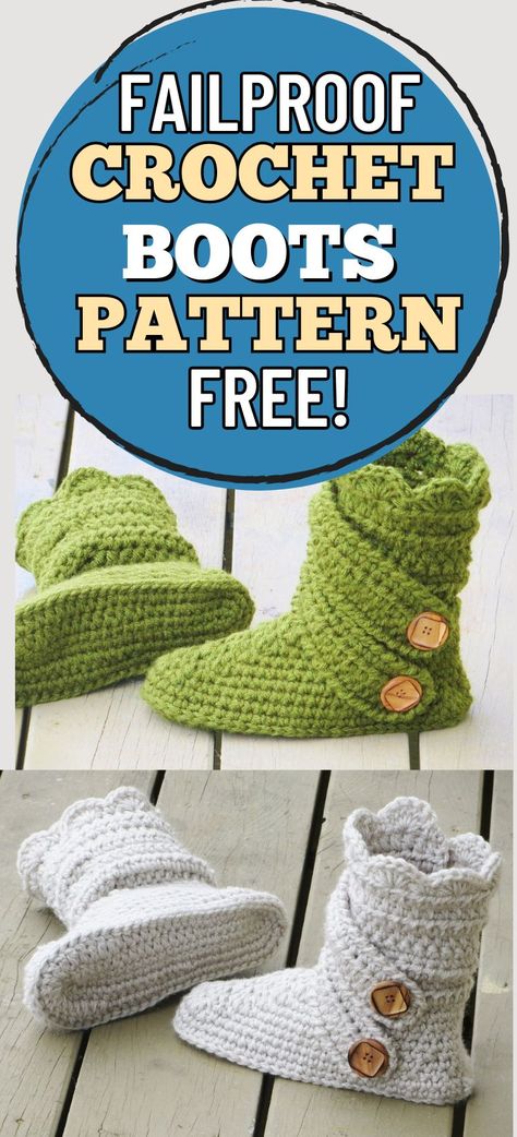 This crochet slipper boots free pattern will make the perfect gift for women. This simple DIY tutorial for crochet boties for women is easy to understand with lots of pictures. Try these chunky Ugg style boots today. crochet boots! crochet slippers|crochet womans boots| crochet slipper socks Crochet Slipper Boots Free Pattern, Crochet Slipper Socks, Womans Boots, Crochet Boots Pattern, Crochet Slipper Boots, Boots Pattern, Easy Crochet Slippers, Reverse Single Crochet, Crochet Boot Cuffs