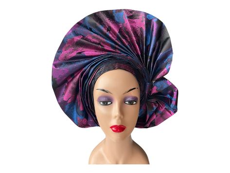 Sego Autogele, Africa Brides Head tie, Wedding Guest Gele hat, Ready to wear Pre styled Head wrap for special occasion Sego Gele Styles, Auto Gele Styles, Wedding Guest Hat, Wedding Hats For Guests, Bride Head, Bride’s Mother, Traditional Wedding Attire, Head Tie, Pink Head