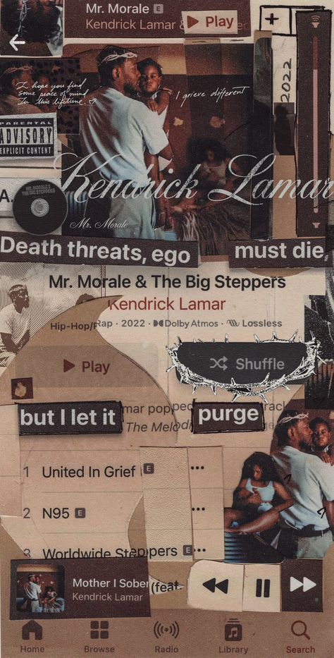 Album Collage Wallpaper, Hiphop Background, Hiphop Poster, Kendrick Lamar Wallpaper, Wallpaper Concert, Kendrick Lamar Art, Mr Morale, Album Collage, Kung Fu Kenny