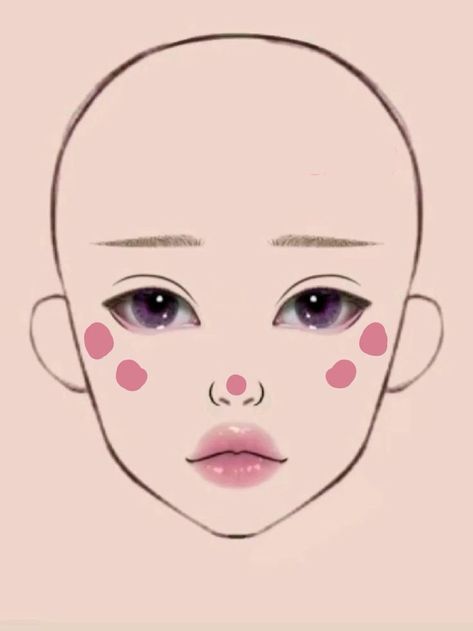 Makeup Tutorials Step By Step, Make Up Guide, Asian Makeup Tutorials, Makeup Charts, Korean Makeup Tips, Makeup Korean, Gyaru Makeup, Face Charts, Learn Makeup