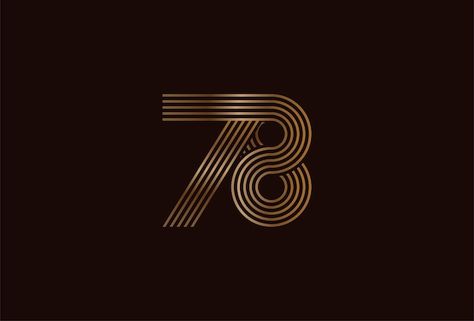 Vector abstract 78 number logo gold 78 n... | Premium Vector #Freepik #vector #letter-logo #number-logo #abstract #logo-design Number Monogram Logo, Number Logo, Logo Number, Business Logos, Abstract Logo, Psd Icon, Creative Ads, Monogram Logo, Letter Logo