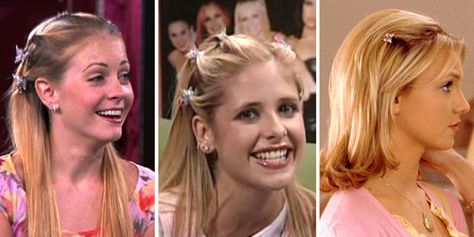 These were everything. Who wants to bring them back?​​ 2000s Hairstyles, Butterfly Hairstyle, 1990 Style, 1980s Hair, 90’s Hairstyles, Hair Clips 90s, Clip Hairstyles, 90s Hairstyles, Peinados Fáciles Para Cabello Corto