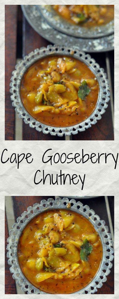 Cape Gooseberry aka rasbhari chutney is very popular at home with parantha and dosas. The hint of ginger and panch phoran give it a sharpness that balances the sourness of rasbhari Ground Cherry Recipes, Panch Phoran, Gooseberry Chutney, Pickle Sauce, Ground Cherries, Gooseberry Recipes, Warm Weather Recipes, Ground Cherry, Golden Berries