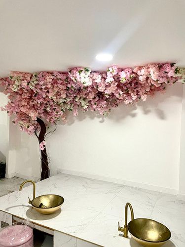 cherry blossom tree Floral Tree, Custom Canopy, Floral Installations, Blossom Branch, Chill Room, Cherry Blossom Branch, Flower Installation, Blossom Tree, Cherry Blossom Tree