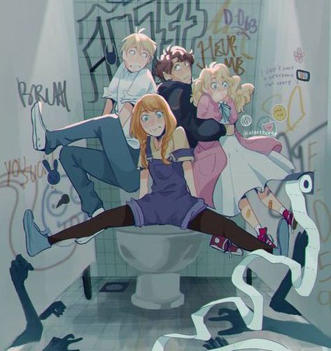 Toilet Graffiti, Kunstjournal Inspiration, But Why, 영감을 주는 캐릭터, Cubicle, Art Inspiration Drawing, Funky Art, الرسومات اللطيفة, Art Reference Photos