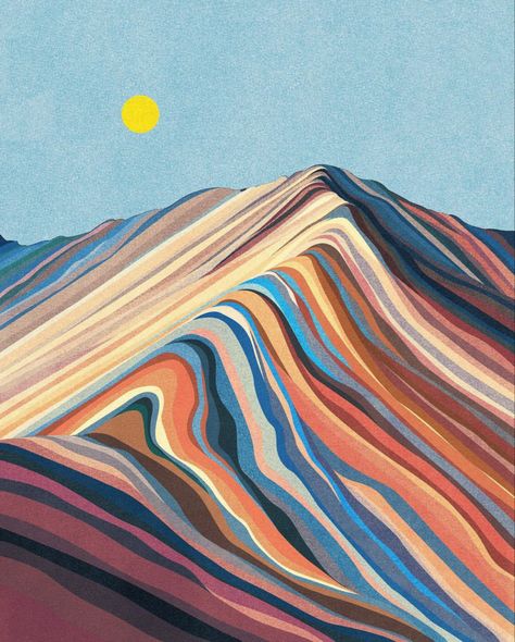 Southwest Art Paintings, Jesse Stone, Mountain Drawing, Into The West, Southwestern Art, Rainbow Mountain, Posca Art, Generative Design, Hippie Wallpaper