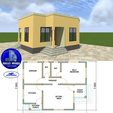 Single Room Self Contain Plan, Cheap Houses To Build Floor Plans, Boys Quarters House Plan, Kokan House, Small House Layout 2 Bedroom, Luxury Ranch House Plans, Cheap House Plans, Smart House Plans, Small House Blueprints