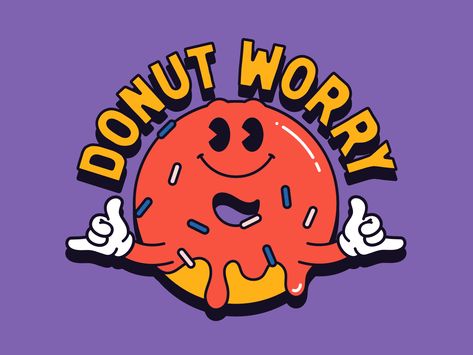 Donut Graphic Design, Donut Animation, Mat Voyce, Donuts Illustration, Donut Illustration, Donut Cartoon, Logos Retro, Donut Worry, Wallpaper Retro