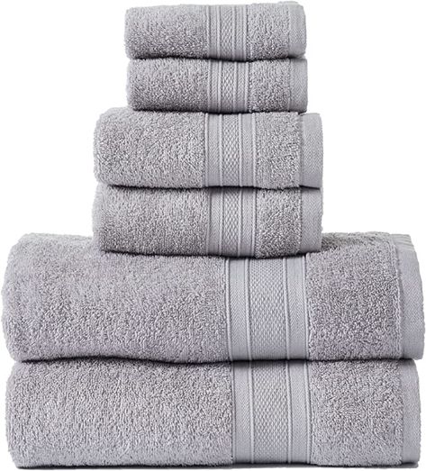 Light Grey Bathrooms, Large Bath Towels, Grey Bath Towels, Grey Baths, Towels For Bathroom, Large Bath, Towel Sets, Gray Towels, Plush Carpet