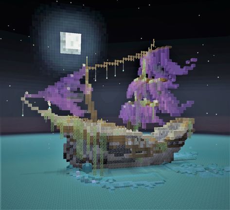 Minecraft Crystal Design, Minecraft Fantasy Base, Minecraft Mermaid House, Minecraft Ship Build, Minecraft Ship Ideas, Minecraft Forest House, Minecraft Dragon Build, Minecraft Ocean Builds, Minecraft Crystal