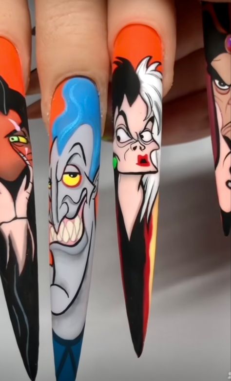 S Nails, Art Cartoon, The Villain, Halloween Nails, Nail Art, Nails, Halloween, Quick Saves, Art