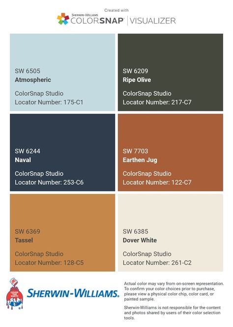 Color Snap Visualizer Sherwin Williams, Home Pub Ideas, Stairway Storage, Bathroom Counter Decor, Front Door Paint Colors, Exterior House Paint Color Combinations, Paint Color Inspiration, Door Paint Colors, House Color Palettes