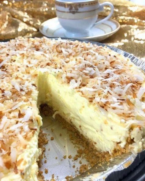 RECIPES for YOU | Facebook Creamy Coconut Pie, Vanilla Pie Filling, Coconut Pie Recipe, Coconut Cream Pie Recipes, Coconut Pie, Cream Pie Recipes, Coconut Cream Pie, Toasted Coconut, Quesadillas