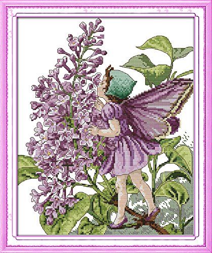 Riolis R941 White Orchid Counted Cross Stitch Kit, 15.75 by 15.75-Inch Fairy Cross Stitch, Flower Wall Painting, Lilac Fairy, Dmc Cross Stitch, Flower Fairies, Flower Stamp, Lilac Flowers, Wholesale Flowers, Needle Arts