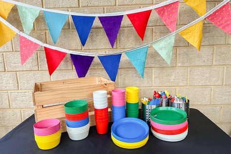 Reusable Birthday Decorations, Zero Waste Party, Uk Parties, Sustainable Diy, Fairy Bread, Reusable Wipes, Waste Free, Kindergarten Ideas, Party Kits