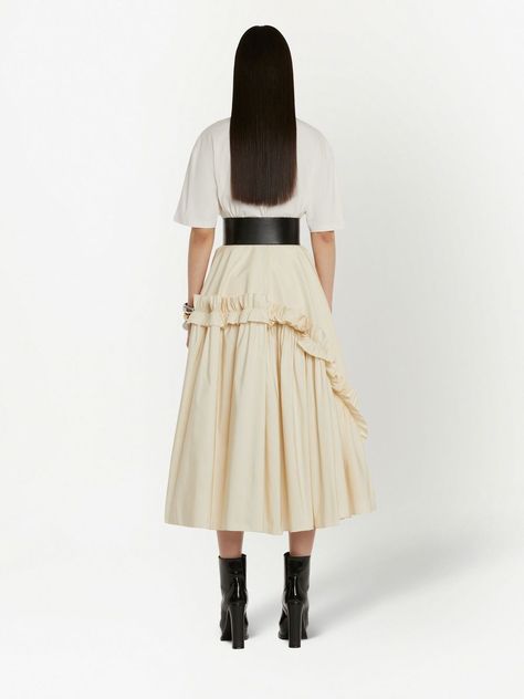 Alexander Mcqueen Logo, Peasant Skirt, Chiffon Skirt, Skirt Design, Fashion Lookbook, Skirt Fashion, A Line Skirts, Printed Cotton, Alexander