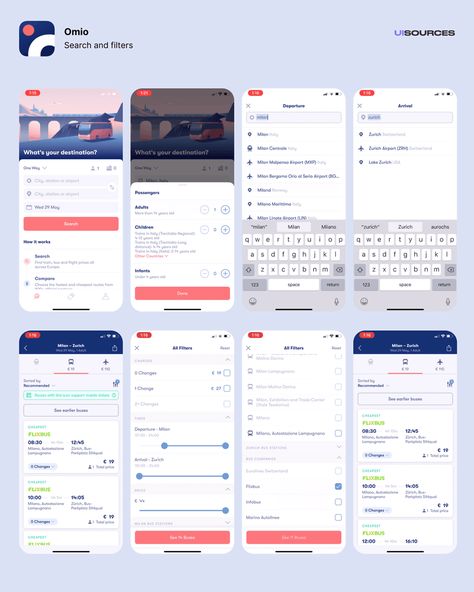 Omio - Search and filters | UI Sources Search Ui Design, Filter Ui Design, Flight App, Search Ui, Hotel App, App Redesign, Ux Design Mobile, Ux Design Process, App Filter