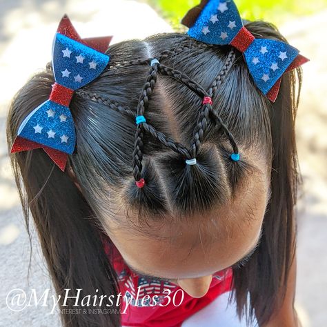 Girls Fourth Of July Hairstyles, 4th Of July Girls Hair, 4th Of July Toddler Hair, 4th Of July Hairstyles For Curly Hair, Toddler 4th Of July Hairstyles, Fourth Of July Hairstyles For Kids, 4th Of July Hairstyles For Kids, Cute 4th Of July Hairstyles, Fourth Of July Hairstyles