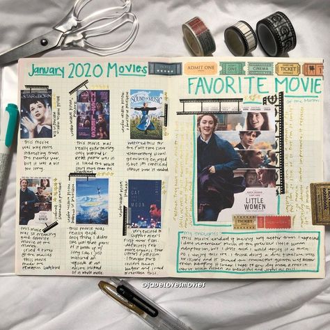 Movie Ticket Journal, Favorite Movies Journal, Cinema Journal, Comfort Movies Journal, Movie Ticket Journal Page, Movie Journaling, Watching Aesthetic, Fav Movies Journal, Movie Journal Page