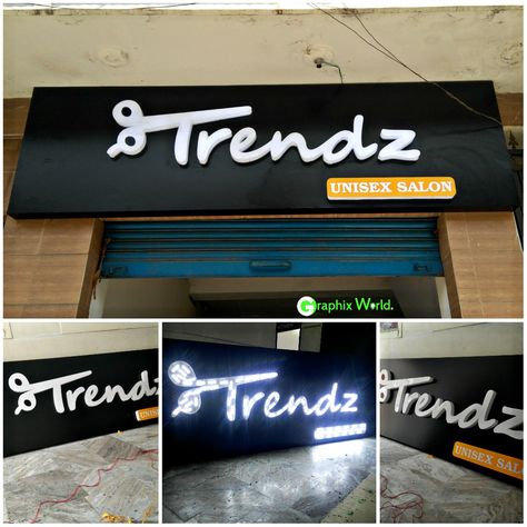 #led #board #design #trendz #unisex #salon #ledwaale Salon Name Board Design, Salon Sign Board Design, Led Board Design, Unisex Salon Interior Design, Name Plate Designs For Home, Name Board Design, Beauty Salon Sign, Salon Designs, Metal Wall Letters