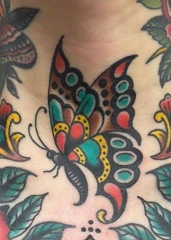 Butterfly Japanese Tattoo, Japanese Butterfly Tattoo, Japanese Butterfly, American Traditional Tattoo Ideas, Traditional Tattoo Ideas, Tattoo Japanese, American Tattoos, Butterfly Tattoos, American Traditional Tattoo