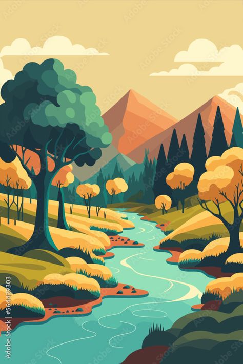 Download river flow with forrest mountain background view landscape Stock Vector and explore similar vectors at Adobe Stock. Advertisement Drawing, River Flow, Mountain Background, View Landscape, Drawing Tattoo, Freelance Illustrator, Drawing Art, Art Drawing, Digital Illustration