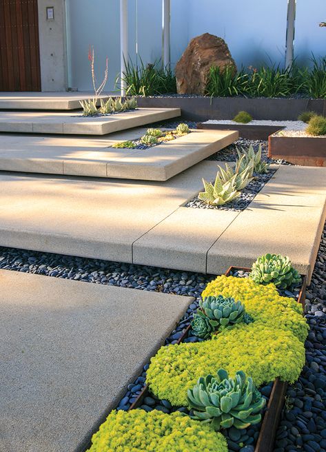 Cut It Out - San Diego Home/Garden Lifestyles Backyard Styles, Modern Front Yard, Front Yard Design, Modern Landscape Design, Easy Landscaping, Desert Garden, Ideas Backyard, Have Inspiration, Landscape Plans