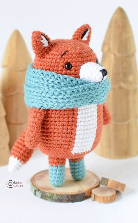 Crochet Fox Pattern Free, Crocheted Fox, Amigurumi Fox Pattern, Crochet Ornament Patterns, Crocheted Fox Pattern, Tunisian Crochet Hook, Fox Pattern, The Fox, Amigurumi Free Pattern