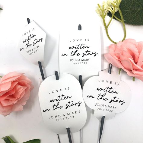 Wedding Sparkler Tags, Sparkler Send Off, Wedding Send Off, Custom Gift Bags, Minimalist Bride, Romantic Date Ideas, Wedding Sparklers, Celestial Wedding, Wedding Gift Bags