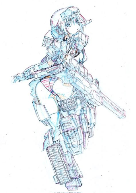 Mecha Girl, Mecha Musume, Anime Mecha, Arte Robot, Anatomy Sketches, Arte Cyberpunk, Frame Arms, Gundam Art, Robots Concept