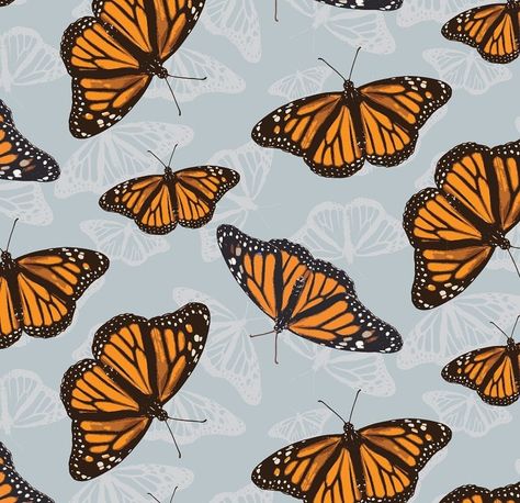 Geraldine Aikman (@aikmandesign) • Instagram photos and videos Orange And Black Butterfly, Black Butterflies, Monarch Butterflies, Repeat Pattern, Blue And Orange, Monarch Butterfly, Repeating Patterns, Send Me, Original Design