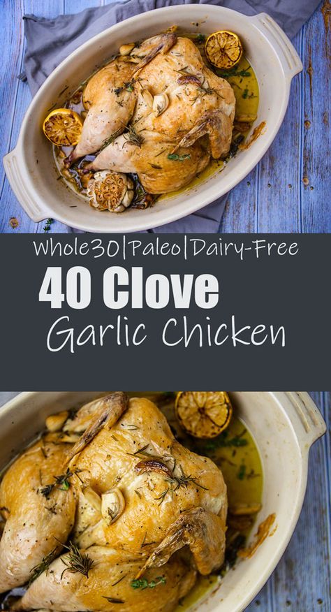 Whole Garlic Cloves Recipes, Clove Recipes, How To Butterfly Chicken, Chicken 40 Cloves Garlic, Roast Chicken With 40 Cloves Of Garlic, 40 Clove Chicken, 40 Garlic Clove Chicken, 40 Clove Garlic Chicken, Butterfly Chicken