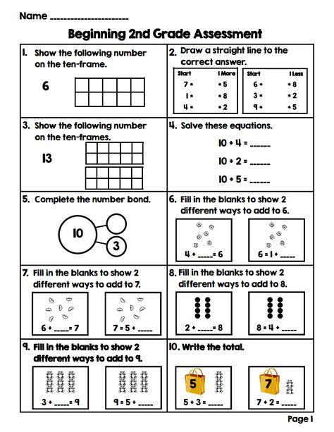 Math Assessment, 2nd Grade Math Worksheets, 2nd Grade Worksheets, Printable Math Worksheets, 2nd Grade Classroom, Second Grade Math, Math Test, Math Methods, Mental Math