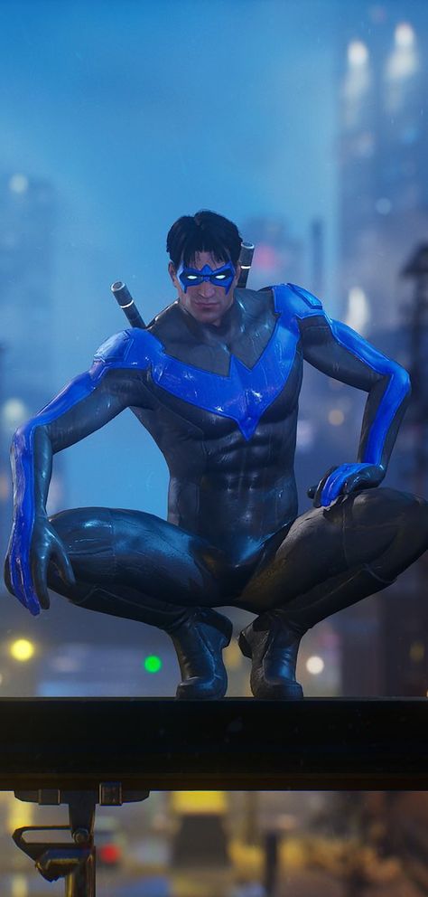 Nightwing Concept Art, Night Wing Wallpaper, Nightwing Gotham Knights, Supervillain Aesthetic, Gotham Knights Nightwing, Nightwing Suit, Nightwing Art, Nightwing Wallpaper, Nightwing Cosplay