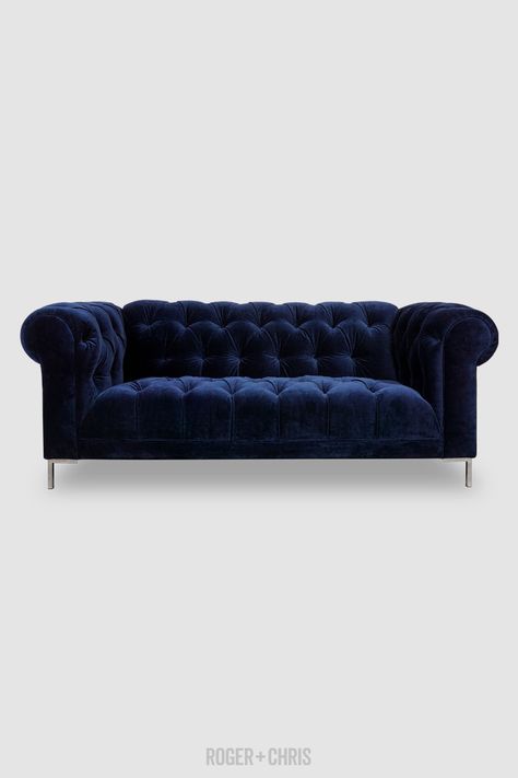 Blue Chesterfield Sofa, Chester Sofa, Blue Fabric Sofa, Modern Chesterfield Sofa, Chesterfield Sofa Living Room, Modern Chesterfield, Chesterfield Living Room, Tight Back Sofa, Blue Leather Sofa