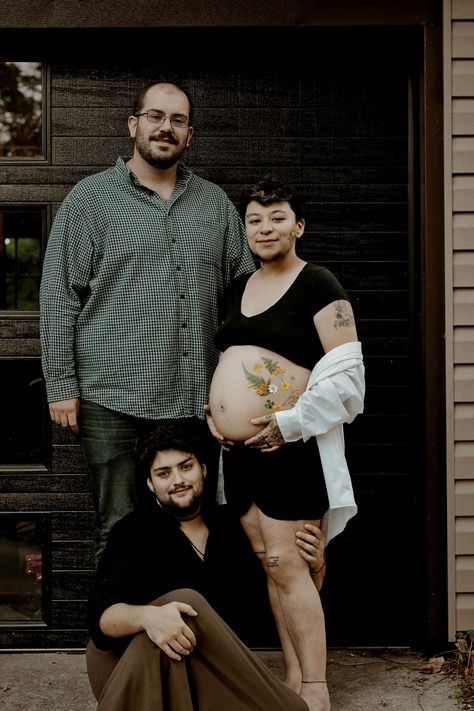 Polyamorous Couple Photoshoot, Trans Couple Photoshoot, Trans Pregnancy Announcement, Trans Couple Maternity Shoot Rhian Sugden, Polyamorous Relationship, Spiritual Freedom, Open Relationship, Daily Star, Pregnant Couple, Still Standing, Twin Sisters, Wedding Images