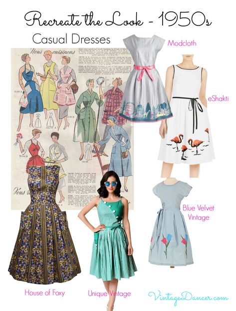 1950s Inspired Fashion: Recreate the Look 1950s Girls Fashion, 1950 Outfits, 1950s Inspired Fashion, Decade Fashion, Vintage Capsule Wardrobe, Vintage Prom Dresses 1950s, Summer Casual Style, 1950s Accessories, Playsuit Pattern