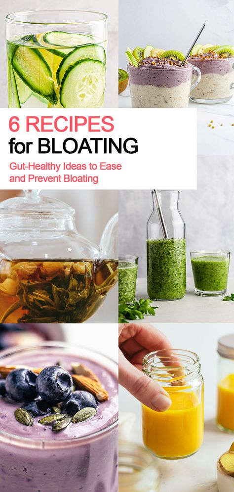 recipe ideas to fight bloating Non Bloat Foods, Anti Bloat Smoothie, What Should I Eat, Feeling Bloated, Diet Schedule, Bloated Stomach, Kids Meal, Tea Health Benefits, Prebiotics And Probiotics