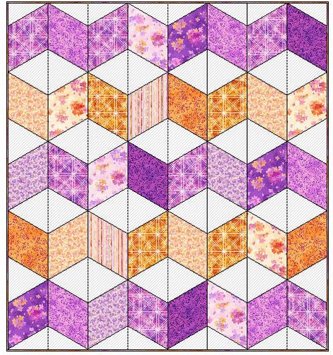 Diamond Shape Quilt Pattern, Sparkle Quilt Pattern, Diagonal Quilt Patterns, X And O Quilt Pattern, Zig Zag Pattern Design, Zig Zag Quilt, Quilt Design Wall, Quilt Free Pattern, Tumbling Blocks Quilt