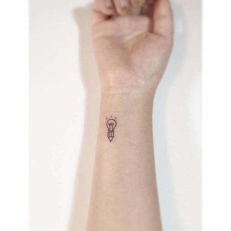 Pencil Tattoo, Little Tattoos, Writing Styles, Minimalist Tattoo, Style Minimalist, Wrist Tattoos, Tattoo Artist, Tattoo Studio, Professions