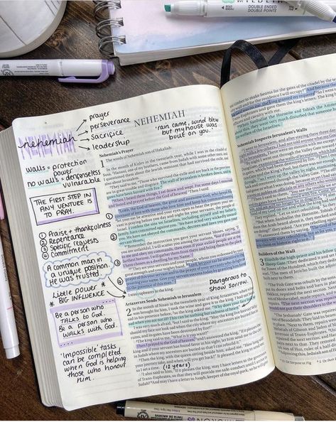 Cute Bible Study Pictures, Inspire Faith Bible, Bible Study Aesthetic Genesis, Church Notes Journal Ideas Aesthetic, Bible Study Annotations, Bible Notes Journal, Bible With Notes, Bible With Notes Section, Bible Note Taking Ideas