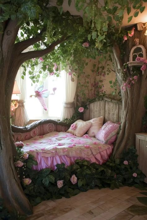 25 Magical Fairy Bedroom Ideas for a Touch of Whimsy - Roomy Retreat Furniture Design For Bedroom, Fairy Forest Bedroom, Fairy Beds, Whimsical Rooms, Enchanted Backyard, Swiftie Bedroom, Fairy Bedroom Ideas, Fairy Themed Bedroom, Fairy Wonderland