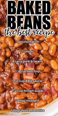 Easy Bbq Beans, Best Baked Beans Recipe Easy, Classic Baked Beans, Taste Of Home Baked Beans, How To Make Baked Beans From Can, Bacon Beans Recipe, Oven Baked Beans Recipe, Van Camp Baked Beans Recipe, Easy Baked Beans For A Crowd