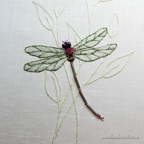 Dragonfly Textile Art, Dragon Fly Embroidery Design, Hand Embroidered Dragonfly, Embroidery Dragonfly Pattern, Dragonfly Embroidery Simple, Dragonfly Embroidery Pattern Free, Embroider Dragonfly, Dragon Fly Pattern, Embroidered Dragonflies