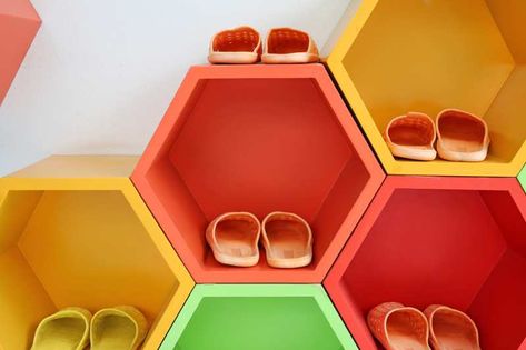 DIY Shoe Cubby Ideas For Your Entryway | DIY Projects Daycare Entryway Ideas, Preschool Cubbies, Cubby Ideas, Entryway Diy, Shoe Rack Ideas, Modern Shoe Rack, Preschool Designs, Shoe Cubby, Diy Shoe