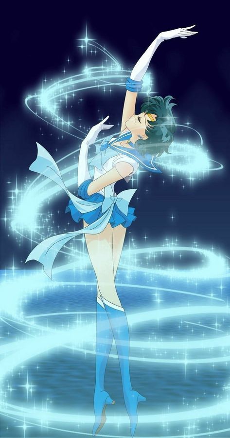 Sailor Moon Sailor Mercury, Sailor Mercury Transformation, Sailor Mercury Aesthetic, Sailor Guardians, Sailor Princess, Arte Sailor Moon, Sailor Moon Stars, Sailor Moon Fan Art, Cocoppa Wallpaper