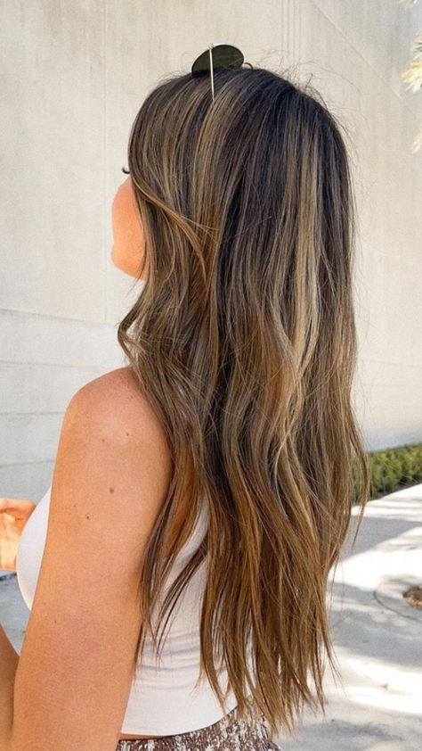 Sun Kissed Brown Hair Straight, Long Sunkissed Brown Hair, Beachy Light Brown Hair, Surf Hair Brown, Beachy Brown Hair Sun Kissed, Surf Hair, Sun Kissed Hair, Bronde Balayage, Beachy Hair