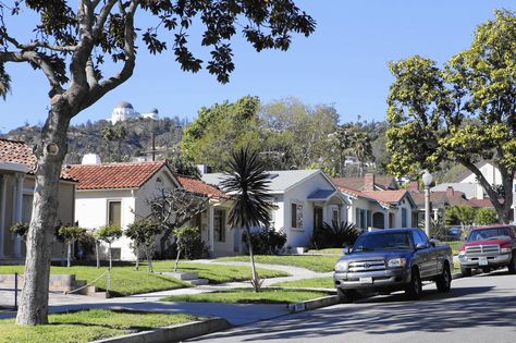 Los Feliz is ¿ like its name implies ¿ a happy place to be. La Neighborhood Aesthetic, La Neighborhoods, Cali Aesthetic, California Neighborhood, Background Studies, Dr Aesthetic, Los Angeles Neighborhoods, Happy Stuff, Centennial Park