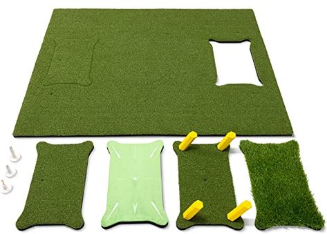 GoSports 5 ftx4 ft PRO Golf Practice Hitting Mat, Includes 5 Interchangeable Inserts for The Ultimate at-Home Instruction Golf Mats, Golf Net, Golf Chipping, Golf Training Aids, Golf Practice, Backyard Play, Golf Training, Golf Tees, Training Tools